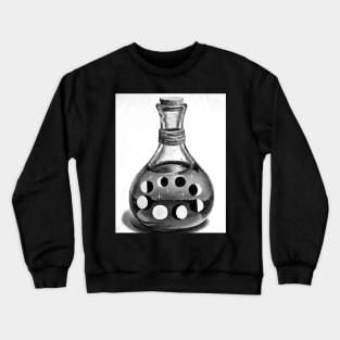 Gaia mother earth black and white bottle - moon phases Crewneck Sweatshirt